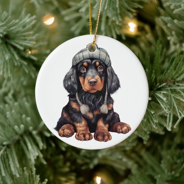 Ornamento De Cerâmica Gordon Setter Dog Personalizado (Árvore)