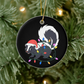 Ornamento De Cerâmica Gorducho de Natal Chapéu do Papai Noel Luzes de Na