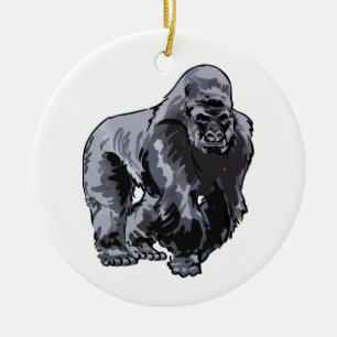 Ornamento De Cerâmica Gorila Silverback