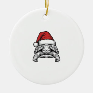 Ornamento De Cerâmica Gorro de Papai Noel Tartaruga de Natal Desenho de