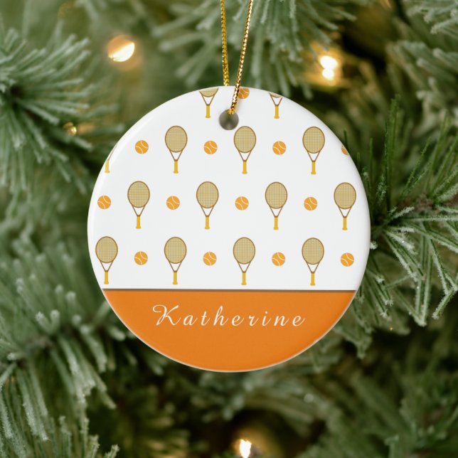 Ornamento De Cerâmica Gota personalizada de jogador vibrante de Tênis la (Árvore)