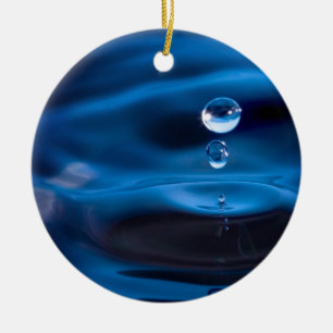 Ornamento De Cerâmica Gotas da água azul