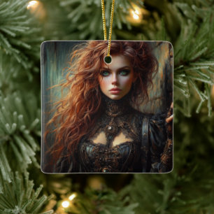 Ornamento De Cerâmica Gótica steampunk feminina