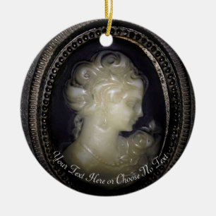 Ornamento De Cerâmica Gótico Elegante Cameo Vitoriano Vintage