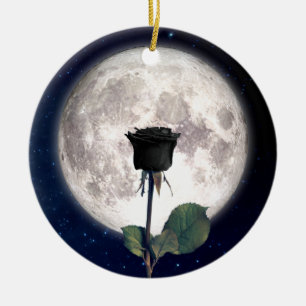 Ornamento De Cerâmica Gótico, Vintage, Vitoriano, Rosa Negro, Escuro