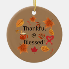 Ornamento De Cerâmica Graças e abençoado!