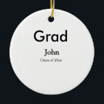 Ornamento De Cerâmica grad boy add name congrats date year text<br><div class="desc">design</div>