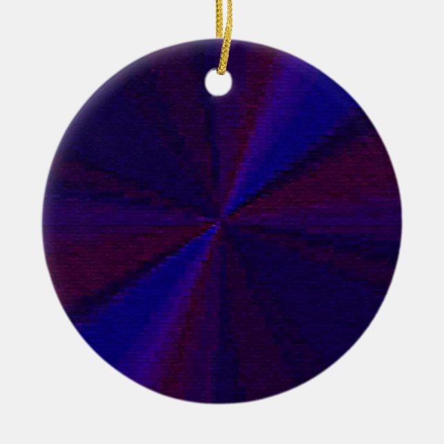 Ornamento De Cerâmica Gradação circular - Azul a Roxo (Frente)