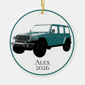 Ornamento De Cerâmica Grade utilitário off-road Teal com grelha de 7 ram