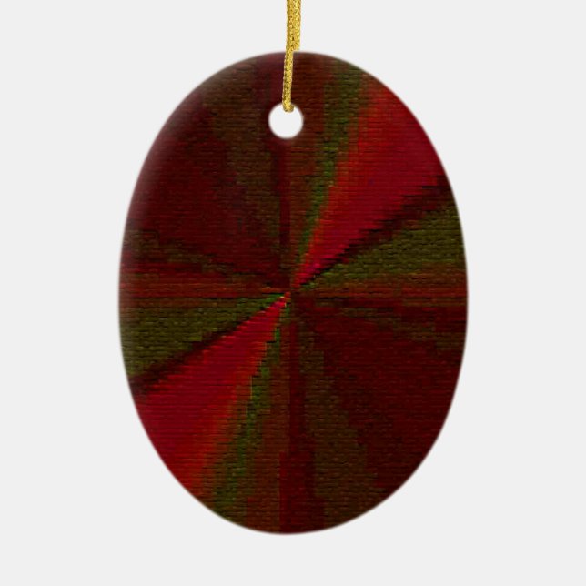 Ornamento De Cerâmica Gradiação circular - Vermelho a Verde (Frente)