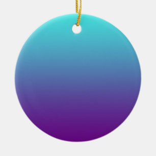 Ornamento De Cerâmica Gradiente de Fundo Simples Turquesa Azul Roxo