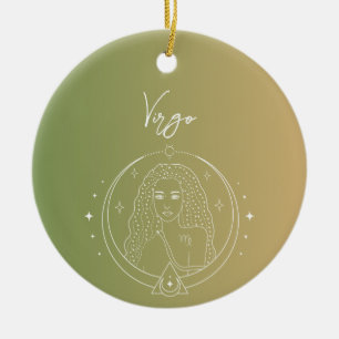 Ornamento De Cerâmica Gradiente de sinal de estrela do horóscopo do Virg