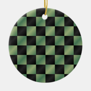 Ornamento De Cerâmica Gradiente Preto Verde Azul Moderno Verificado