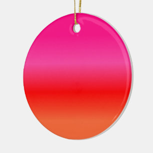 Ornamento De Cerâmica Gradiente rosa, vermelho e laranja