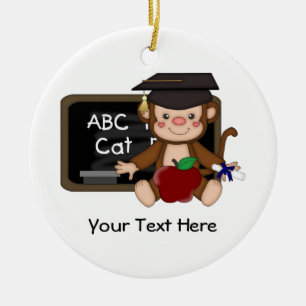 Ornamento De Cerâmica Graduação 1 do macaco (customizável)
