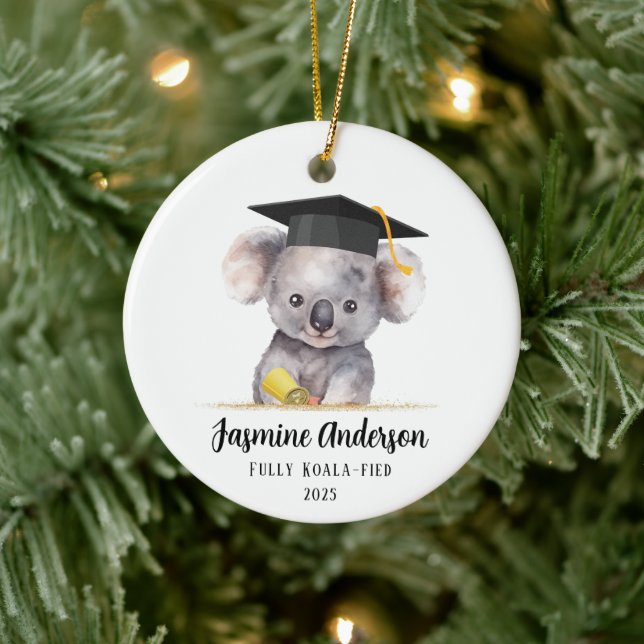 Ornamento De Cerâmica Graduação Bela Koala personalizada (Árvore)