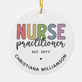 Ornamento De Cerâmica Graduação de enfermeiro NP Nurse personalizado