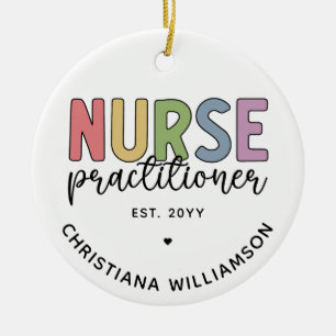 Ornamento De Cerâmica Graduação de enfermeiro NP Nurse personalizado