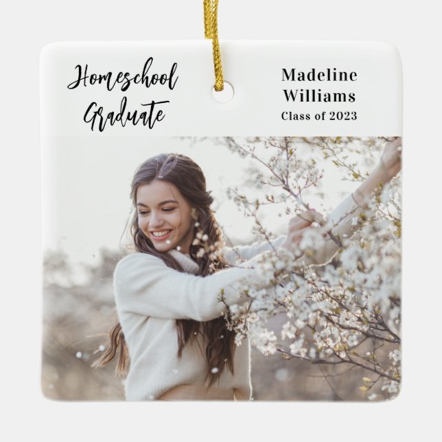 Ornamento De Cerâmica Graduação de Escolas de Foto (Frente)