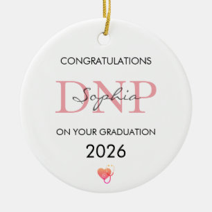 Ornamento De Cerâmica Graduação DNP Nome Personalizado Turma de 2026