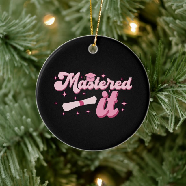 Ornamento De Cerâmica Graduação MBA de Mestrados de Ti Mastered (Árvore)