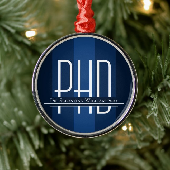 Ornamento De Cerâmica Graduação PhD Azul formando (Árvore)