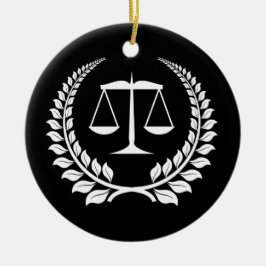 Ornamento De Cerâmica Graduação preta/branca da escola de direito do