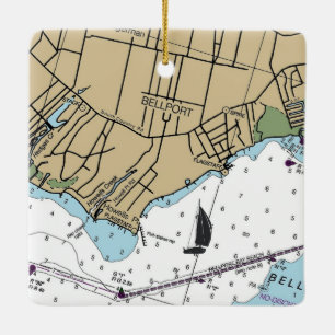 Ornamento De Cerâmica Gráfico Bellport NY