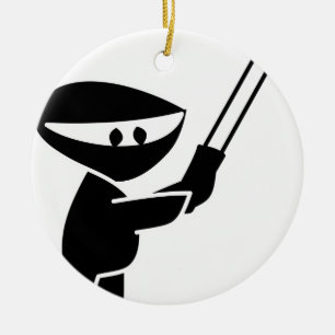 Ornamento De Cerâmica gráfico bonito do ninja