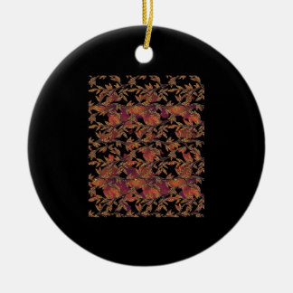 Ornamento De Cerâmica Gráfico da Vinha do Ouro Whimsigoth