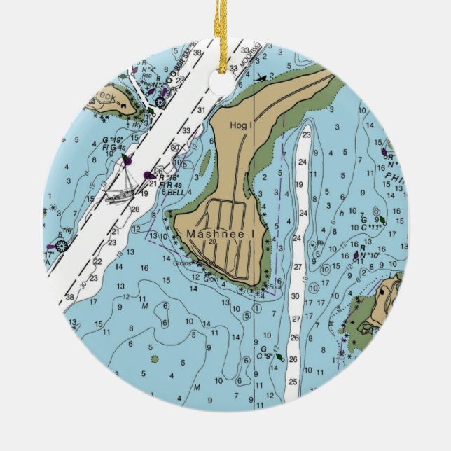 Ornamento De Cerâmica Gráfico de MÃES da Ilha Mashnee (Traseira)