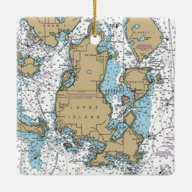 Ornamento De Cerâmica Gráfico de WA da Ilha Lopez (Verso)