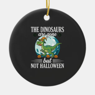Ornamento De Cerâmica Gráfico engraçado de dinossauro de Halloween bruxa