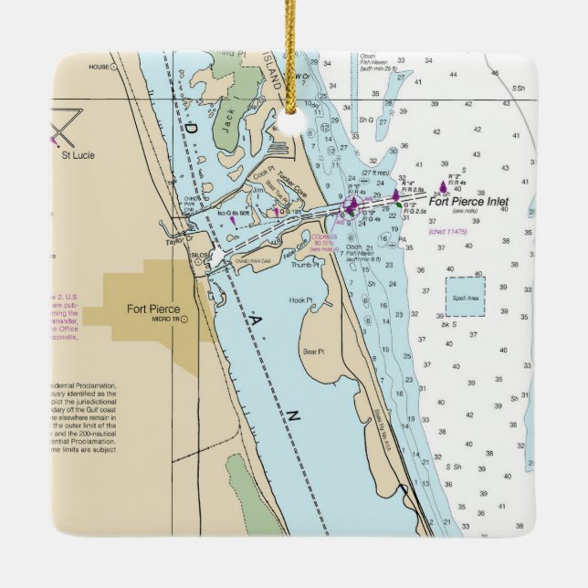 Ornamento De Cerâmica Gráfico Forte Pierce Forida (Verso)