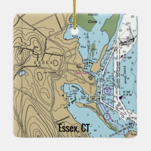 Ornamento De Cerâmica Gráfico náutico CT de Essex