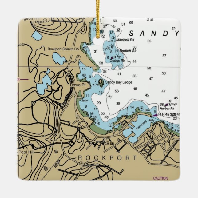 Ornamento De Cerâmica Gráfico náutico do Rockport MÃE (Verso)