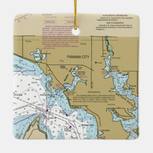 Ornamento De Cerâmica Gráfico náutico FL Cidade do Panamá