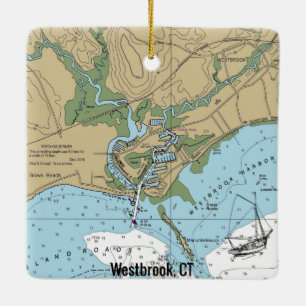 Ornamento De Cerâmica Gráfico náutico Westbrook CT