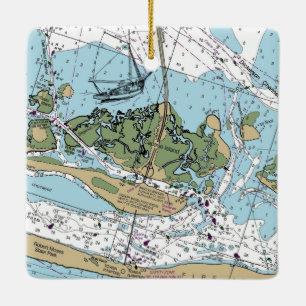Ornamento De Cerâmica Gráfico NY da Ilha Captree