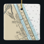 Ornamento De Cerâmica Gráfico Ormond Beach Florida<br><div class="desc">Enfeites de natal Ormond Beach Florida feito com gráfico NOAA.</div>