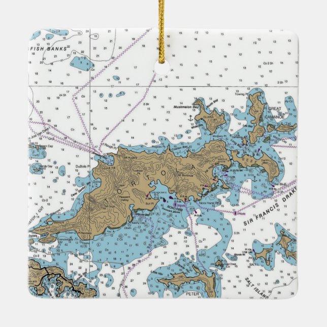 Ornamento De Cerâmica Gráfico Tortola BVI (Verso)