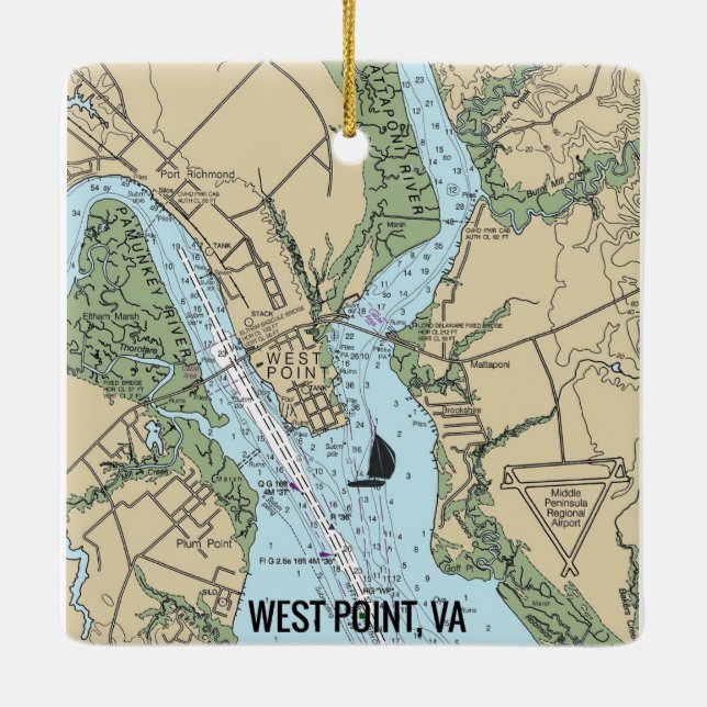 Ornamento De Cerâmica Gráfico VA de Ponto Oeste (Verso)