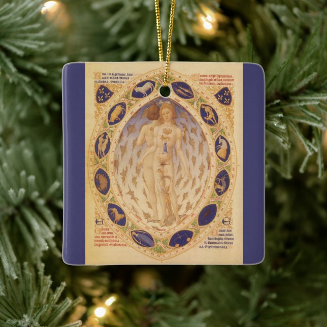 Ornamento De Cerâmica Gráfico Zodíaco Celestial Antiquado, Astrologia Vi (Árvore)