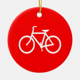 Ornamento De Cerâmica Gráficos de Bicicleta Vermelha e Branca