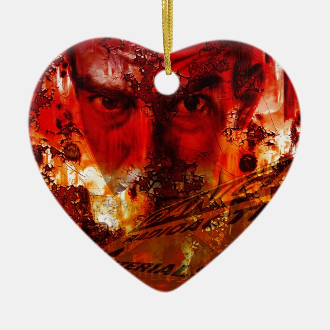 Ornamento De Cerâmica Grafite Vermelho (Frente)