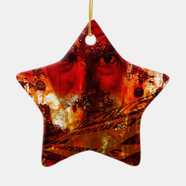 Ornamento De Cerâmica Grafite Vermelho (Frente)