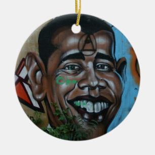 Ornamento De Cerâmica Grafites de Obama