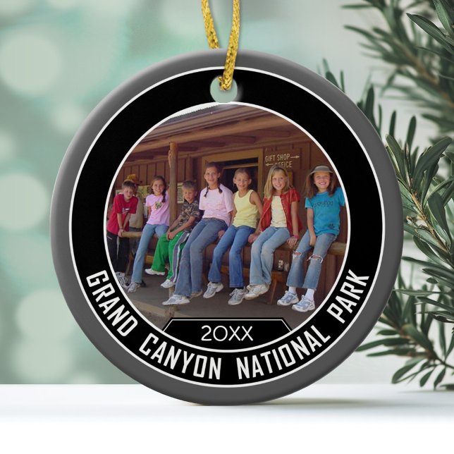 Ornamento De Cerâmica Grand Canyon FOTO FRAME Souvenir (Personalized Christmas Photo Ornament)
