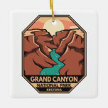 Ornamento De Cerâmica Grand Canyon National Park Retro Emblem<br><div class="desc">Grande Canyon vetor trabalho de arte design. O parque abriga grande parte do imenso Grand Canyon,  com suas bandas em camadas de rocha vermelha revelando milhões de anos de história geológica.</div>