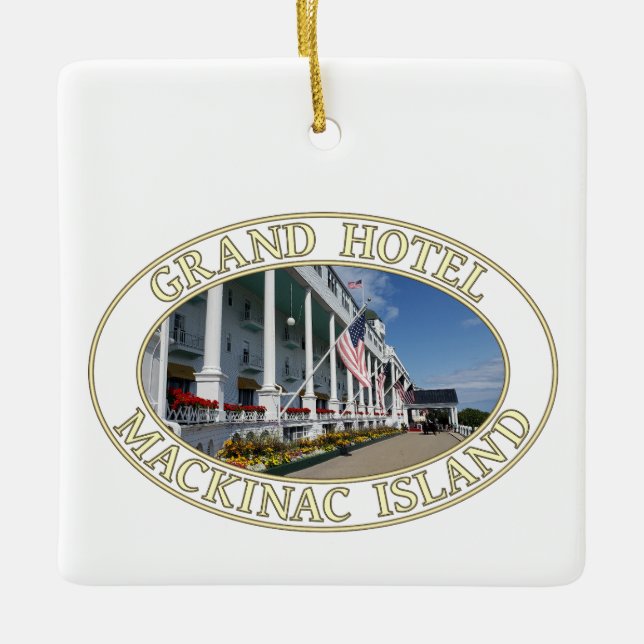 Ornamento De Cerâmica Grand Hotel em Mackinac Island, Michigan (Frente)